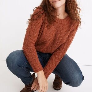 Madewell Ridgecrest Cable Pullover Wool-Blend Sweater. Pre-Owned.